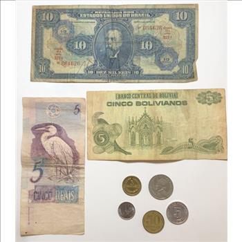 Assorted Central and South American Currency and Coins