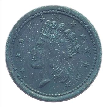 1864 Union For Ever Civil War Token- Shield and Indian Princess