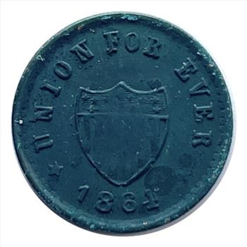 1864 Union For Ever Civil War Token- Shield and Indian Princess