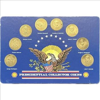. Shell U.S. Presidential Collector Coin Set - 8 Presidential Coins