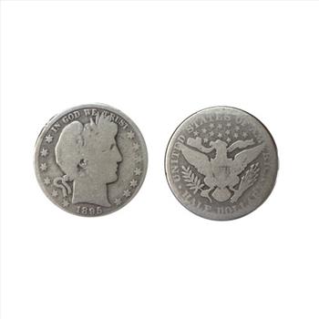 - 1895 U.S. Silver Barber 50-Cent Coin on Collector's Panel