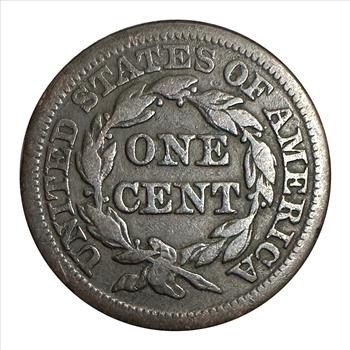 >1849 U.S. Braided Hair Large One Cent - Collector Grade - Nice Detail