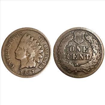 >1906 & 1907 U.S. Indian Head One Cents - 2 Coins