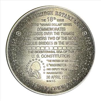 >1988-1989 Lake Havasu London Bridge Commemorative Dollar Honoring 