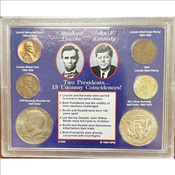 * Lincoln & Kennedy Strange But True 6 Coin Set - Including 1969-D Silver Kennedy Half