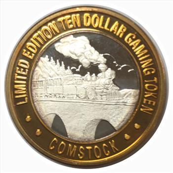 Silver Strike!  Collector's Series $10 Silver Gaming Token -Comstock Hotel Casino Reno Nevada - .999 Fine Silver