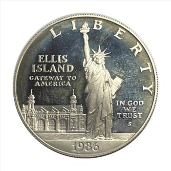 1986-S U.S. Silver Liberty Dollar - Statue of Liberty - Ellis Island 