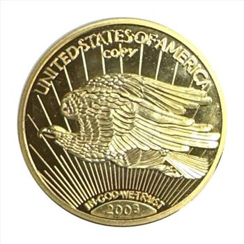 1933 U.S. Gold Plated Liberty Double Eagle Coin - Copy