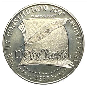 1787-1987 U.S. Silver $1 Dollar Commemorative Coin - 200th Anniversary of the Signing of the United States Constitution