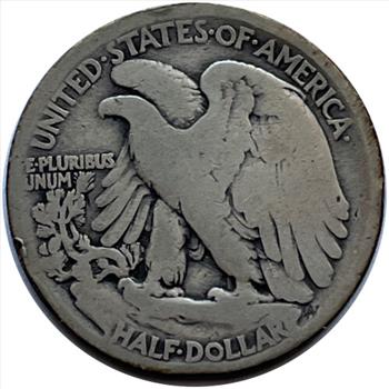 1917-S U.S. Silver Walking Liberty Half Dollar - Mint Mark on Obverse