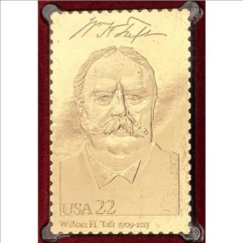 1986 William H Taft, Gold Replica Stamp - First Day Issue