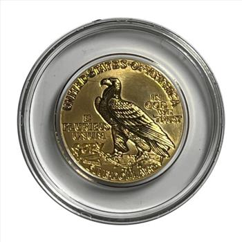 . 1911 U.S. Liberty Indian Head Five Dollar  Replica Coin - Gold Layered
