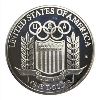 1992-S U.S. Silver Proof Olympiad XXV Baseball Commemorative One Dollar Coin