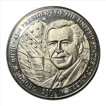 2002 Liberia - George W. Bush $10 Coin - 