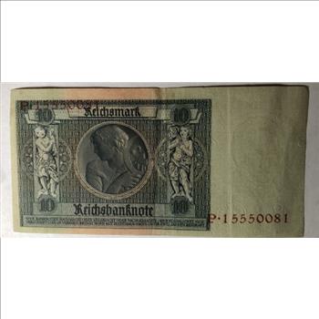 1924 Germany 10 Reichsmark Reichsbanknote