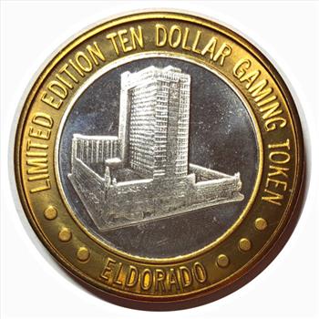Silver Strike!  Collector's Series $10 Silver Gaming Token -Eldorado Reno Nevada - .999 Fine Silver