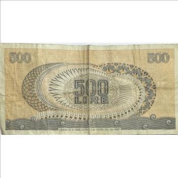 1966 Italy Repvbblica Italiana 500 Lire Banknote