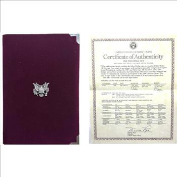 1988-S U.S. Mint Olympic Prestige Set - 6 Coins Including Silver Olympiad One Dollar - Stunning Set in Crimson Display Book!