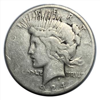 . 1924-S U.S. Silver Liberty Peace One Dollar