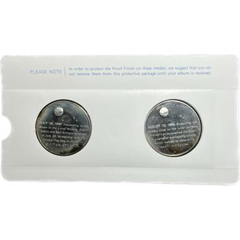 . America In Space Sterling Silver Proof Coins - Lunar Orbiter 1 & Apollo 11 - 2 Coins Set