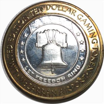 Silver Strike!  Limited Edition $10 Silver Gaming Token - McCarren International Airport - .999 Fine Silver