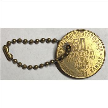 >1974 The Fidelity State Bank - Garden City, Kansas - 50th Anniversary Medallion on Chain
