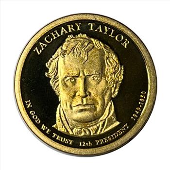 * 2009-S U.S. Presidential One Dollar Proof Coin - Zachary Taylor - Edge Writing