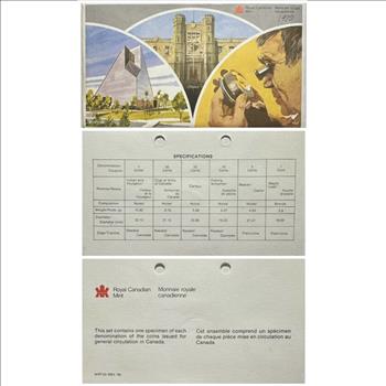 - 1980 Royal Canadian Mint Coin Set - 6 Uncirculated Coins in Original Canada Mint Packaging With COA