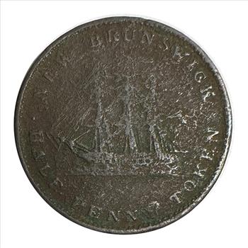 >1843 New Brunswick Half Penny Token Coin