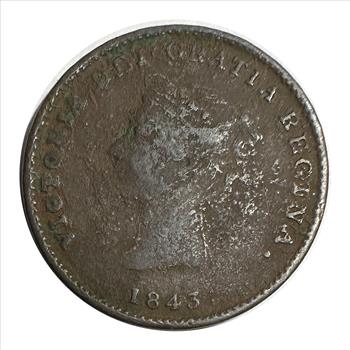 >1843 New Brunswick Half Penny Token Coin
