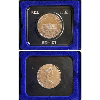 1873-1973 Canada Prince Edward Island One Dollar - Elizabeth II in Blue Velvet Case