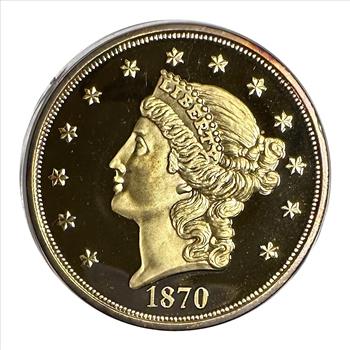 1870-CC U.S. Liberty Twenty ($20) Dollars Replica Coin - Numbered on Edge AK1806