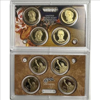 >2010-S U.S. Presidential $1 Coin Proof Set - Fillmore, Pierce, Buchanan & Lincoln - Original Packaging - COA