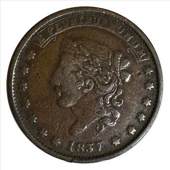 >1837 Hard Times Token - Not One Cent For Tribute
