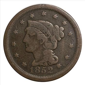 >1852 U.S. Braided Hair Cent