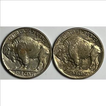 . 1913 U.S. Buffalo Nickels - Type 1 and Type 2 - Set of 2