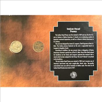 >Morgan Mint - America's Official Tribute to Native Americans-1924 Buffalo Nickel & 1904 Indian Head Cent