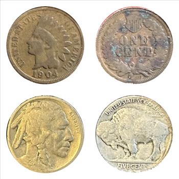 >Morgan Mint - America's Official Tribute to Native Americans-1924 Buffalo Nickel & 1904 Indian Head Cent