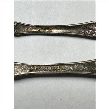 H & T Mfg. Co. Vintage Early 1900's Silver Layered Teaspoon and Fork Set