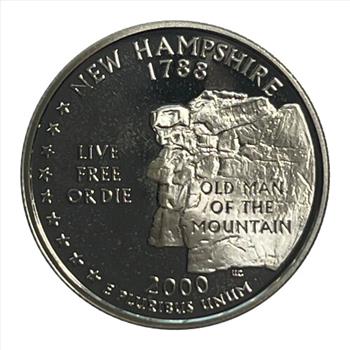2000-S U.S. Silver Proof New Hampshire State Quarter - Old Man of the Mountain