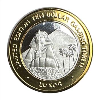 Silver Strike! .999 Fine Silver - $10 Silver Gaming Token -1998 Luxor, Las Vegas, NV - Limited Edition