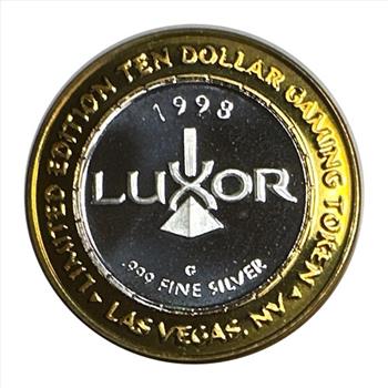 Silver Strike! .999 Fine Silver - $10 Silver Gaming Token -1998 Luxor, Las Vegas, NV - Limited Edition
