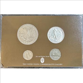 >U.S. San Francisco Silver Mint Coin Collection - 1944-S Merc Dime, 1945-S Nickel, 1921-S Morgan Dollar & 1944-S Walking Liberty