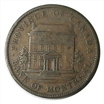 * 1812 Canada One Penny Bank Token - Bank of Montreal