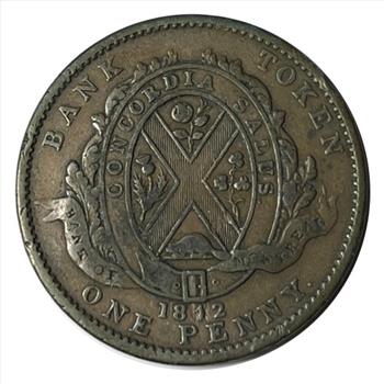 * 1812 Canada One Penny Bank Token - Bank of Montreal