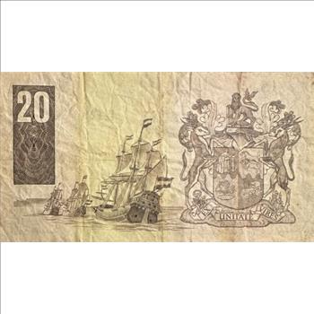 - South African 20 Rand Banknote (van Riebeeck 1984 Issue)