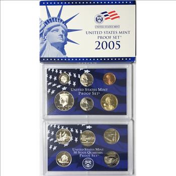 >2005-S  United States Mint Proof Set - 11 Coins in Original Mint Packaging With COA