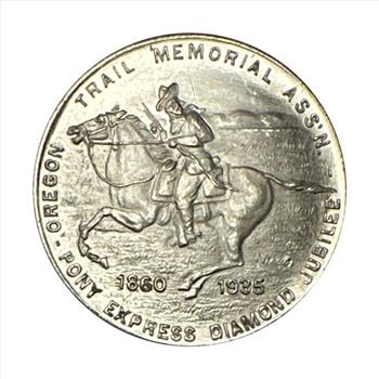 - 1860-1935 Pony Express Diamond Jubilee Lustrous Commemorative Medallion