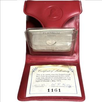 . 1973 Eye Witness Mini Coin Struck in Solid Platinum - Limited Edition Commemorative to Skylab 1 - #1161