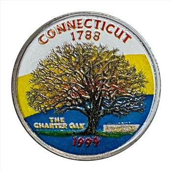 * 1999-D U.S. Colorized State Quarter - Connecticut - The Charter Oak